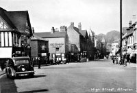 Alfreton High Street picturing the cinema and Blue Bell Inn on left