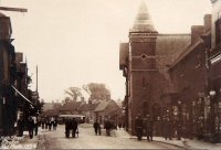 Alfreton High Street showing the Wesleyan Chapel demolished for the building of the Yorkshire Bank.