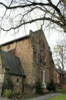 St. Thomas, The War Memorial stand at the front of the church facing Nottingham Road