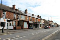 Shops on Nottingham Road, old Empire Cinema on left infront of the two cars 2012