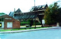 A photograph of the Church of St Thomas, Somercotes taken after the Fire in January 1980.