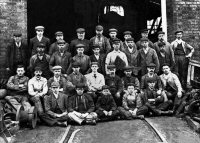 Workmen and boys at Riddings Ironworks early 1900s Note the tramline tracks