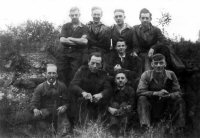 Mid 1940's Riddings Ironworks workers and two young lads