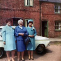 This photograph was taken at Pennytown in the 1960s, prior to a wedding. The names of the people in the photograph are not currently known.