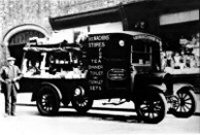 Machin's Stores Van circa 1920, Machin's Store was located on Charles Street, Leabrooks (now a Bathroom Centre)