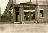 T & E Taylor's Cycles & Electrical Shop, Main Road, Leabrooks, possibly dating from the 1940s or 1950s.