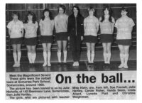 Girls of the Somercotes Park School netball team around 1968