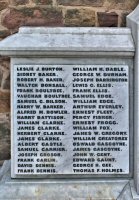 The Soldiers Commemorated on the left plaque of the Somercotes War Memorial World War One