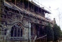 Repairs to the Church roof after the 1984 fire