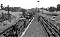 Steam coal train near Cotes Park the mine spoil tip can be seen in the background.