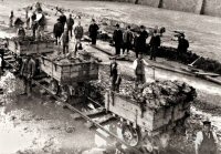 Thomas, Charles and James Oakes at their clay extraction site.