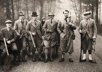 Shooting Party at the Oakes family residence at Skipness, Argyll, Scotland. Charles Audouin Macklin Oakes is pictured third from the left.