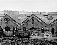 A view of Riddings Ironworks, workshops and railway line.