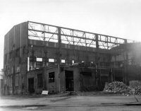 Demolition of buildings after the closure of the ironworks in 1969