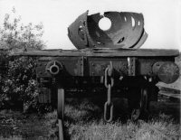 Old Stanton flat bed railway truck with broken casting