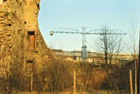 Crane at Riddings Ironworks just before closure