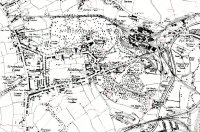 Map of Pye Bridge, Riddings showing the Ironworks, Riddings Park, Riddings House and Greenhill Lane area