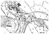 Map of the Ironworks at Pye Bridge, shows the Canal, Canal Basin, Railways and Tramways