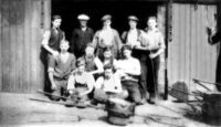 Workmen and young workers at Riddings Ironworks