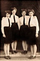 Girl Cadets in the Somercotes Girls Training Corps Company 646 Freda Edna Cully far left Photograph taken in 1943.