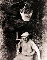 A miner during the 192 miners strike at the Dog Kennels (Holyhurst Terrace) Riddings trying to find coal for their home fires