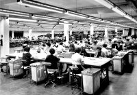 Examining section at Dalkeith knitwear factory June 1968