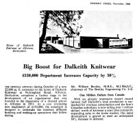 Newspaper report on the opening of the Dalkeith factory in October 1964