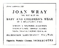 Advertisement for Joan Wray Baby & Children's wear - 1960.