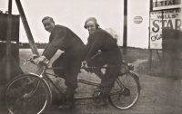 Two members of Somercotes Cycle Club on a Tandem Cycle date not known.