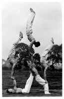 A team of Acrobats that gave exhibitions of physical fitness.