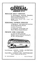 Advertisement for the Midland General Omnibus Co. Ltd. for their Regular Services, Seasonal Express Services and Private Hire.