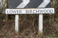 Lower Birchwood Road sign on Birchwood Lane 2018.