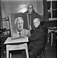 Somercotes Artist painting of the then Prim Minister Edward Heath 15th December 1970.