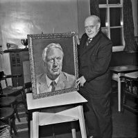 Painting done by a Somercotes Artist of Edward Heath Prime Minister 15th December 1970.