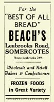 Newspaper Advertisement for Beach's Bakery Leabrooks Road, Somercotes 6th January 1950.