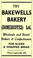 Advert for Bakewlls Bakery at Somercotes 8th December 1950.