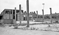 Fire destroys the Evans Concrete Works at Riddings date not known Ripley & Heanor Newspaper photograph.