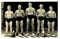 Members of the Somercotes Weightlifting Club in the 1940s.