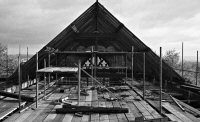 St. Thomas roof rebuilding after being destroyed by fire in 1984.